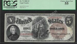 Legal Tender 72 1880 $5 typenote Front