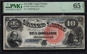 Legal Tender 106 1880 $10 typenote Front