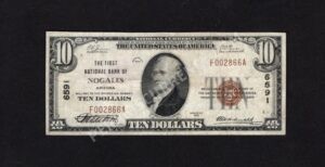 1801-1 Nogales, Arizona $10 1929 Nationals Front