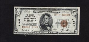 1800-2 Fairbault, Minnesota $5 1929II Nationals Front