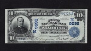 619 Starbuck, Minnesota $10 1902DB Nationals Front