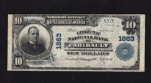 628 Fairbault, Minnesota $10 1902 Nationals Front