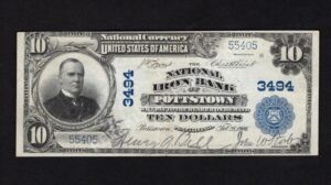 625 Pottstown, Pennsylvania $10 1902 Nationals Front