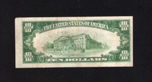 1801-1 Sykesville, Pennsylvania $10 1929 Nationals Back
