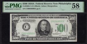 FR 2202-C 1934A $500 FRN Front