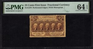 FR 1279 $0.25 1st Issue fractionals Front