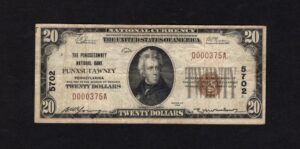 1802-1 Punxsutawney, Pennsylvania $20 1929 Nationals Front