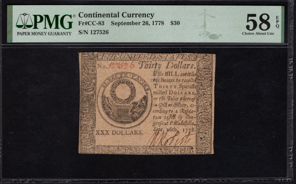 83 $30 September 26, 1778 Continentals Front