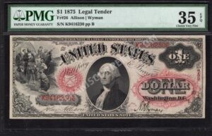 Legal Tender 26 1875 $1 typenote Front