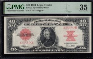 Legal Tender 123 1923 $10 typenote Front