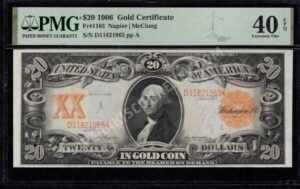 Gold Certificates 1183 1906 $20 typenote Front