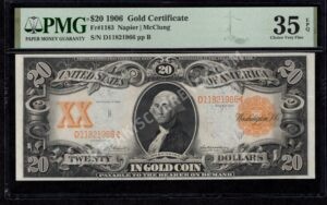 Gold Certificates 1183 1906 $20 typenote Front