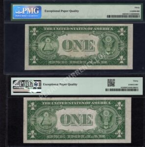 FR 1609/1610 1935A $1 Silver Certificates Back