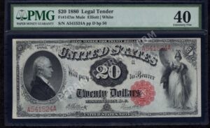 Legal Tender 147m 1880 $20 typenote Front