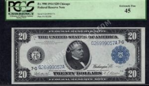 FRN 990 1914 $20 typenote Front