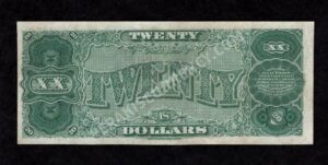 Treasury Notes 374 1890 $20 typenote Back