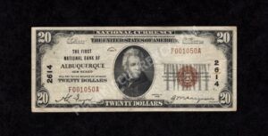1802-1 Albuquerque, New Mexico $20 1929 Nationals Front