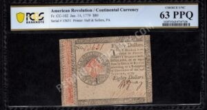 102 $$80 January 14, 1779 Continentals Front