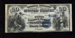 556 Wynnewood, Oklahoma $20 1882DB Nationals Front