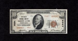 1801-2 Green Lane , Pennsylvania $10 1929II Nationals Front