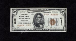 1800-2 Souderton, Pennsylvania $5 1929II Nationals Front