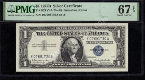 FR 1621 1957B $1 Silver Certificates Front