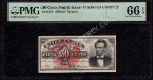FR 1374 $0.50 4th Issue fractionals Front