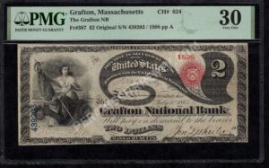 387 Grafton, Massachusetts $2 1865 Nationals Front