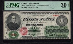 Legal Tender 16c 1862 $1 typenote Front