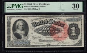 Silver Cert. 218 1886 $1 typenote Front
