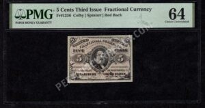 FR 1236 $0.05 3rd Issue fractionals Front