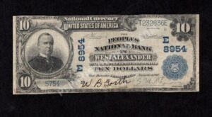 626 West Alexander, Pennsylvania $10 1902 Nationals Front
