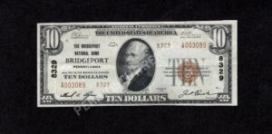 1801-2 Bridgeport, Pennsylvania $10 1929II Nationals Front