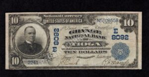 617 Tioga, Pennsylvania $10 1902DB Nationals Front