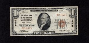 1801-1 Wheeling, West Virginia $10 1929 Nationals Front