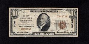 1801-1 Birdsboro, Pennsylvania $10 1929 Nationals Front