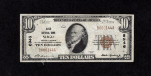1801-1 Sligo, Pennsylvania $10 1929 Nationals Front