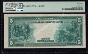 FRN 847a 1914 $5 typenote Back