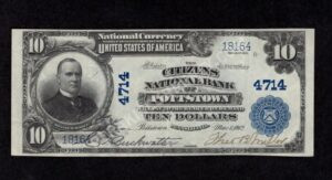 628 Pottstown, Pennsylvania $10 1902 Nationals Front