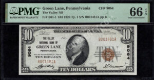 1801-1 Green Lane, Pennsylvania $10 1929 Nationals Front