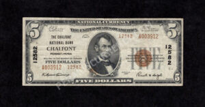 1800-2 Chalfont, Pennsylvania $5 1929II Nationals Front