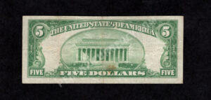 1800-2 Chalfont, Pennsylvania $5 1929II Nationals Back