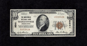 1801-1 Harleysville, Pennsylvania $10 1929 Nationals Front