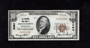 1801-1 Pottstown, Pennsylvania $10 1929 Nationals Front