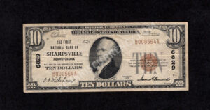 1801-1 Sharpsville, Pennsylvania $10 1929 Nationals Front