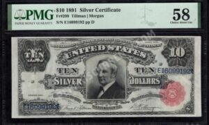 Silver Cert. 299 1891 $10 typenote Front
