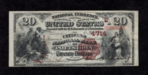 499 Pottstown, Pennsylvania $20 1882BB Nationals Front