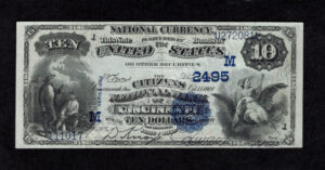 484 Cincinnati, Ohio $10 1882VB Nationals Front