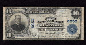 624 Ringtown, Pennsylvania $10 1902 Nationals Front