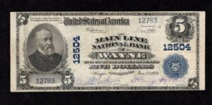 609 Wayne, Pennsylvania $5 1902 Nationals Front